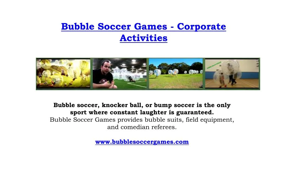 bubble soccer games corporate activities