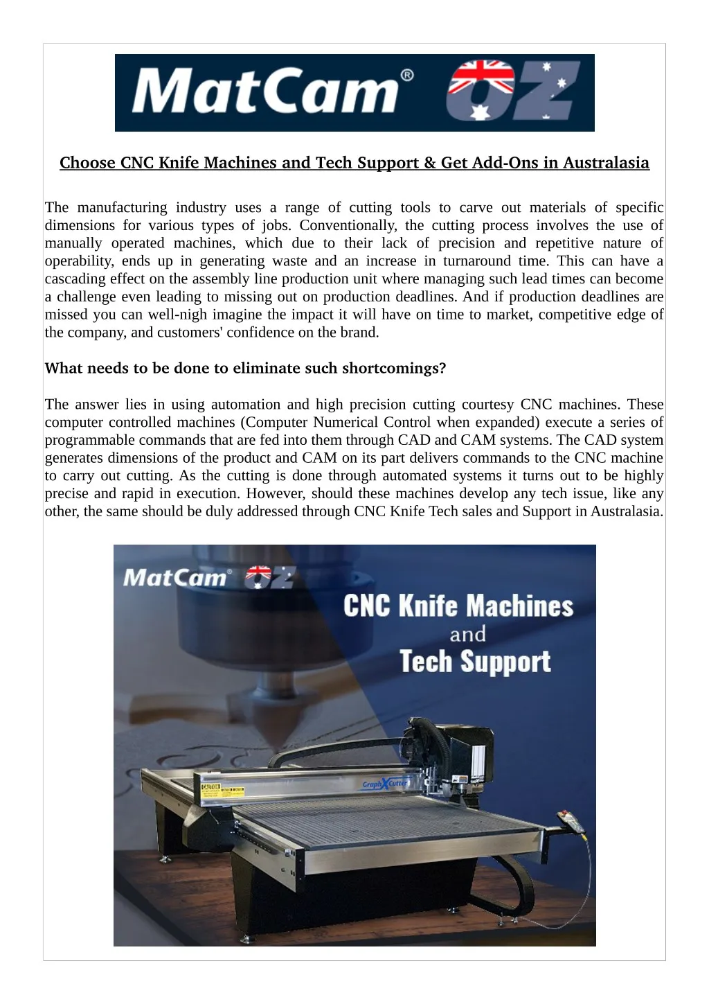choose cnc knife machines and tech support
