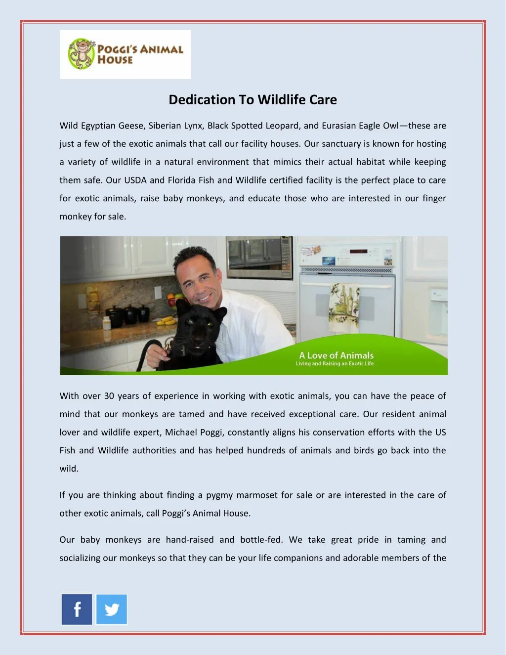 dedication to wildlife care