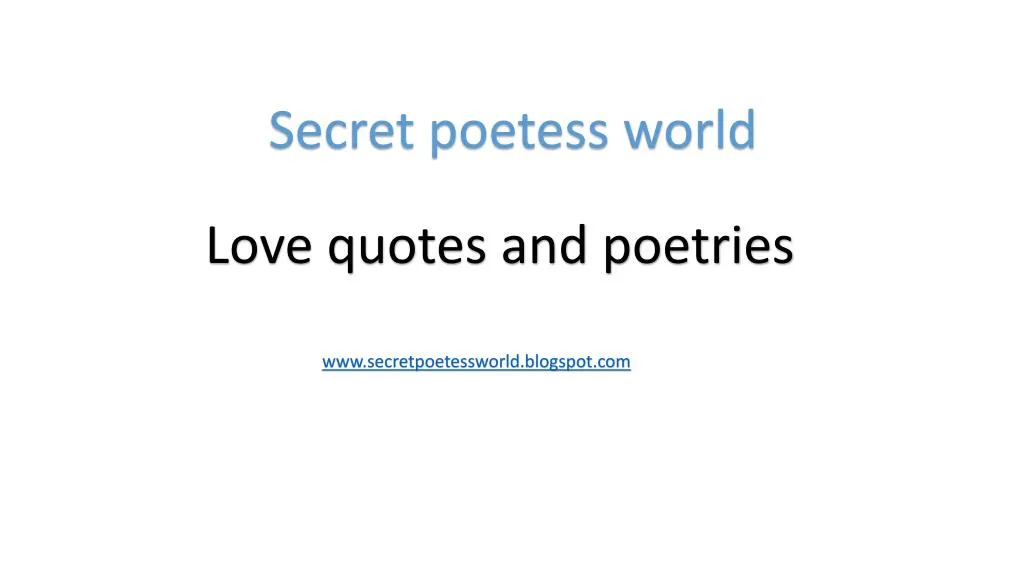 secret poetess world
