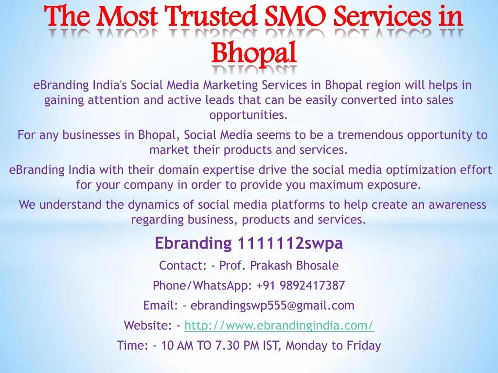 the most trusted smo services in bhopal