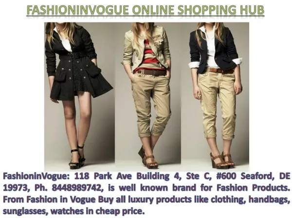Fashion In Vogue, 118 Park Ave., Building 4 Ste C, #600, Seaford, DE 19973, Ph. 8448989742