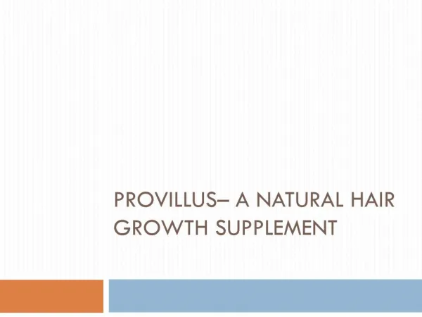 Grow your Hair with Provillus hair growth Formula