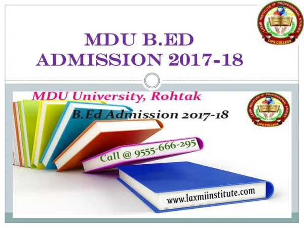 MDU B.ED Admission 2017-18