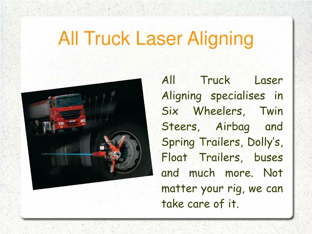 all truck laser aligning