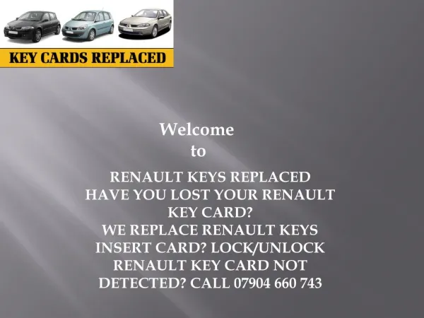 Renault megane key card supply and program