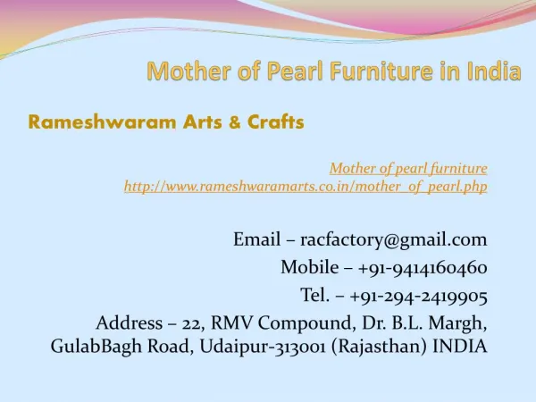 Mother of Pearl Furniture in India