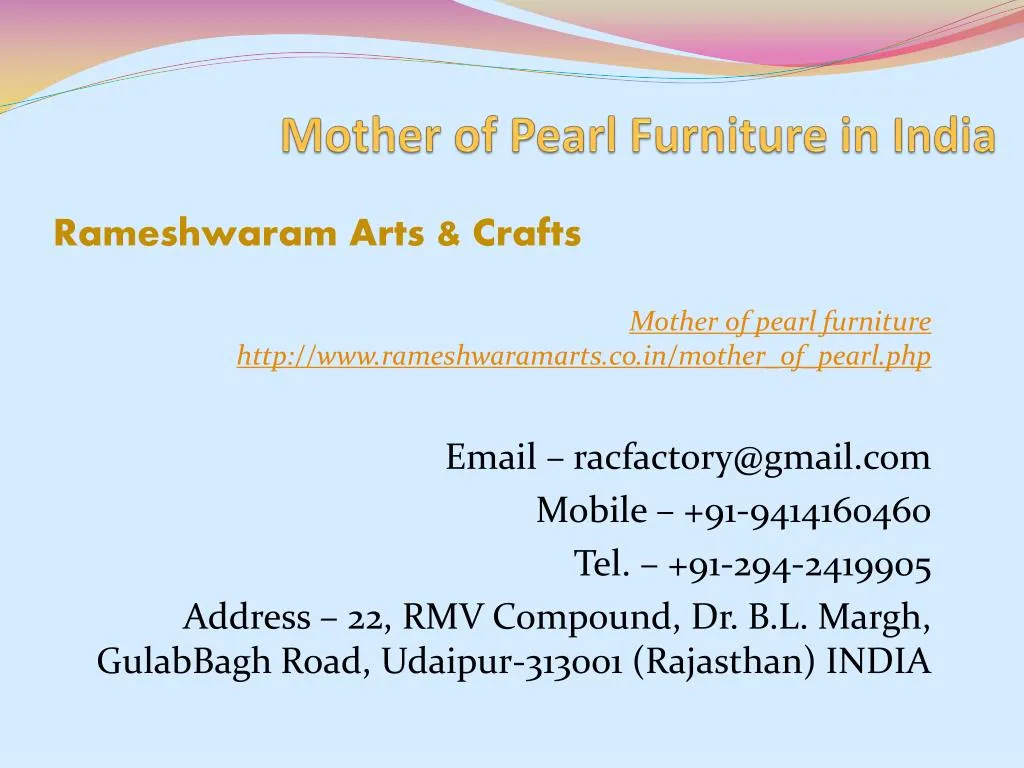 mother of pearl furniture in india