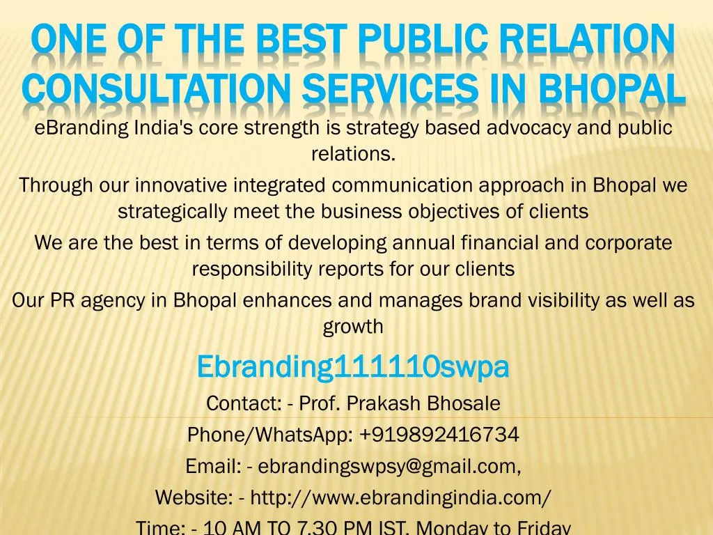 one of the best public relation consultation services in bhopal