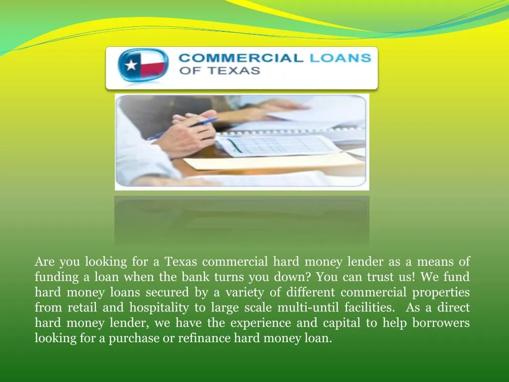 are you looking for a texas commercial hard money