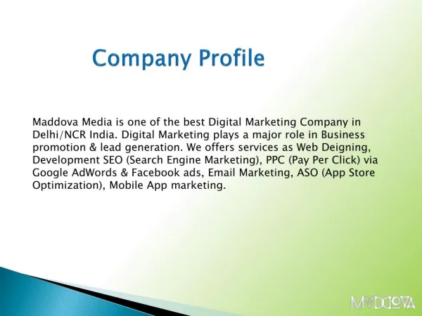 Maddova - Best Digital Marketing Company, Delhi-NCR, India