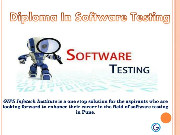 Presentation for Diploma In Software Testing