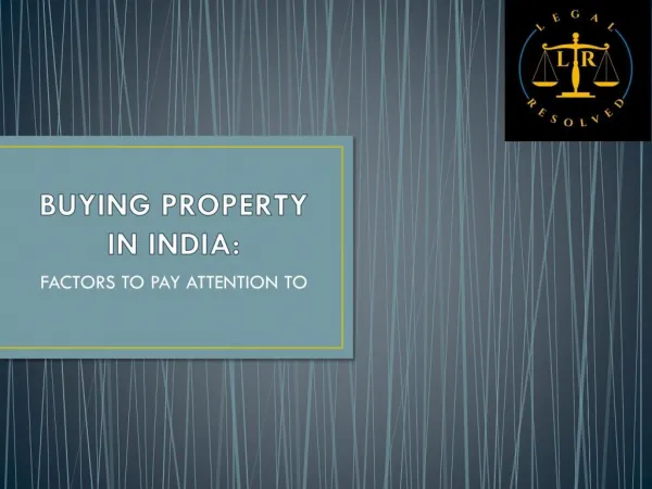 PPT on Buying Property in India