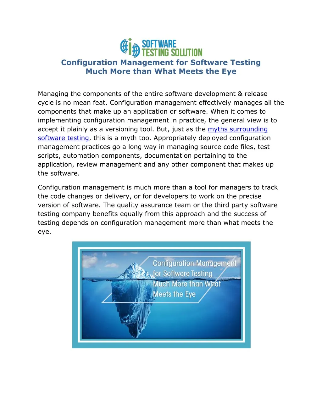 configuration management for software testing