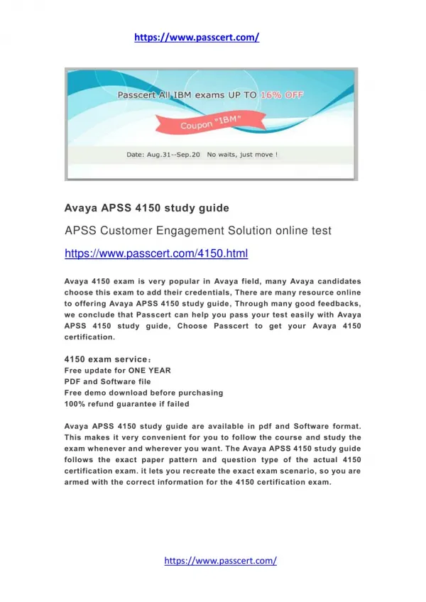 Avaya APSS 4150 study guide