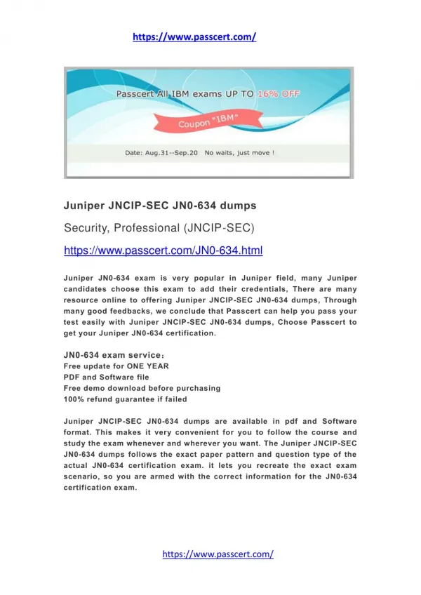 Juniper JNCIP-SEC JN0-634 dumps