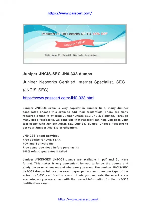 Juniper JNCIS-SEC JN0-333 dumps