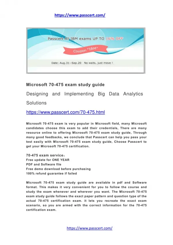 Microsoft 70-475 exam study guide