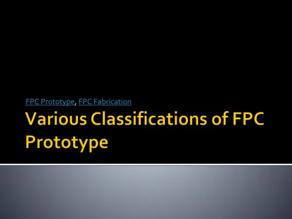 Various classifications of fpc prototype