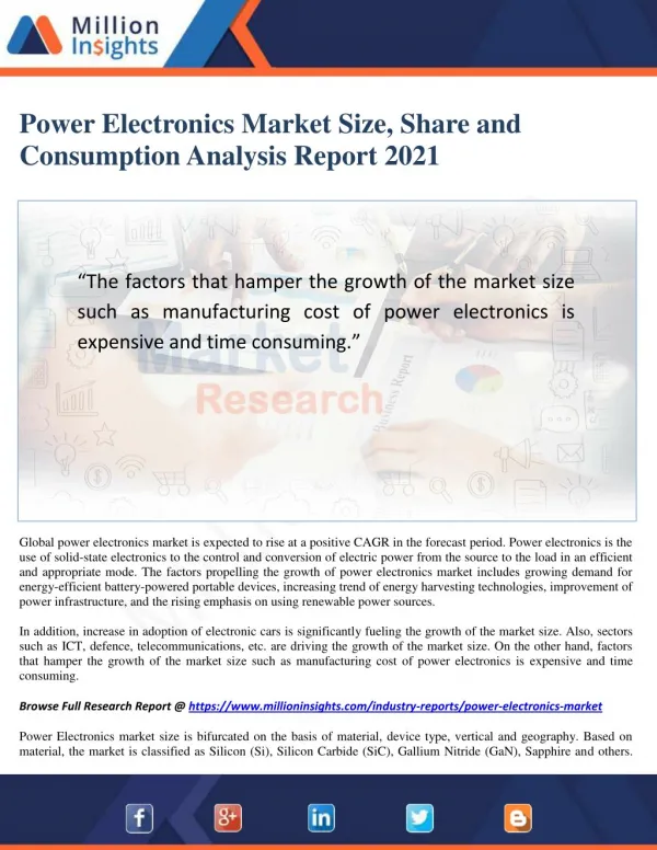 Power Electronics Market Trends, Share by Manufacturers 2021