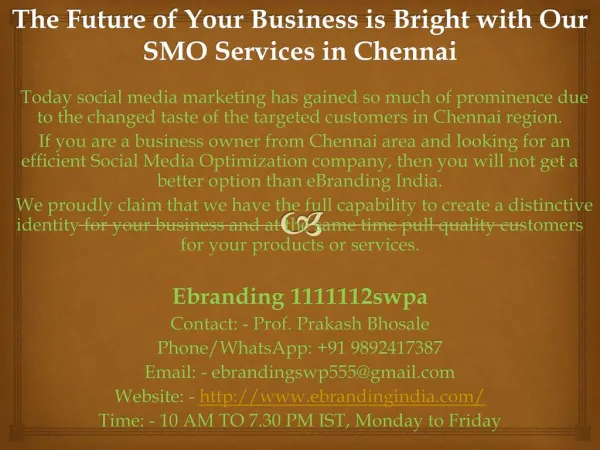 the future of your business is bright with our smo services in chennai