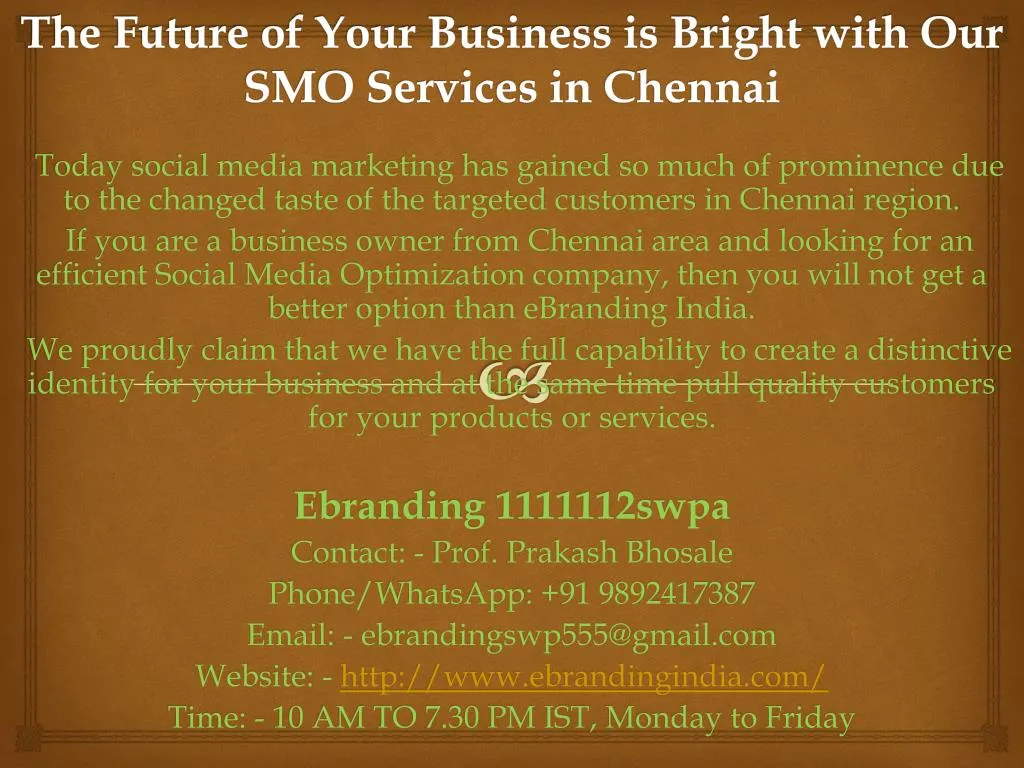 the future of your business is bright with our smo services in chennai