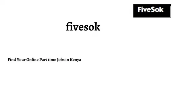 Part Time Jobs in Kenya