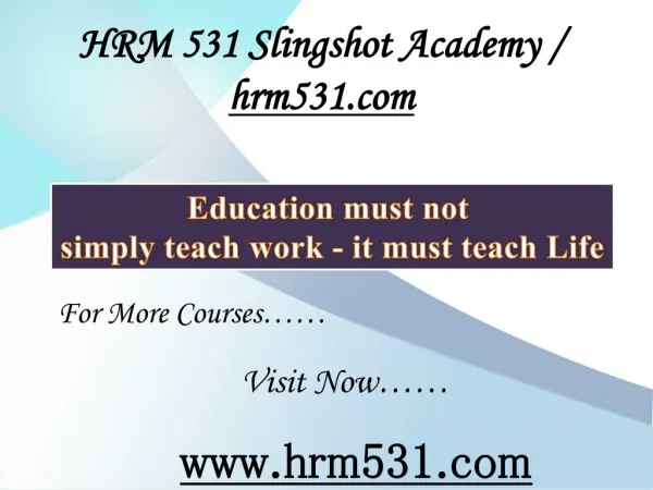 HRM 531 Slingshot Academy / hrm531.com