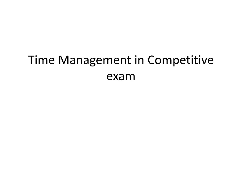 time management in competitive exam
