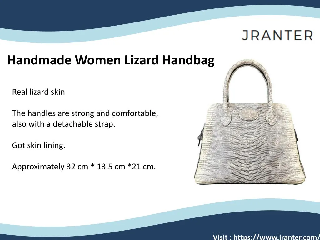 handmade women lizard handbag