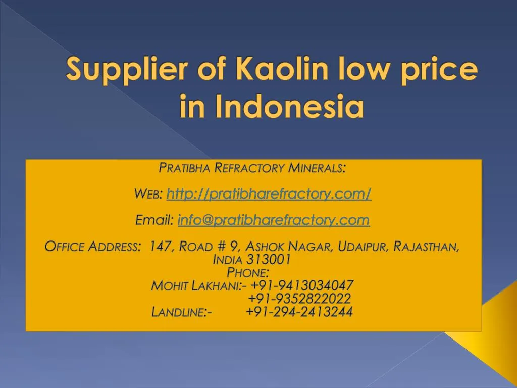 supplier of kaolin low price in indonesia