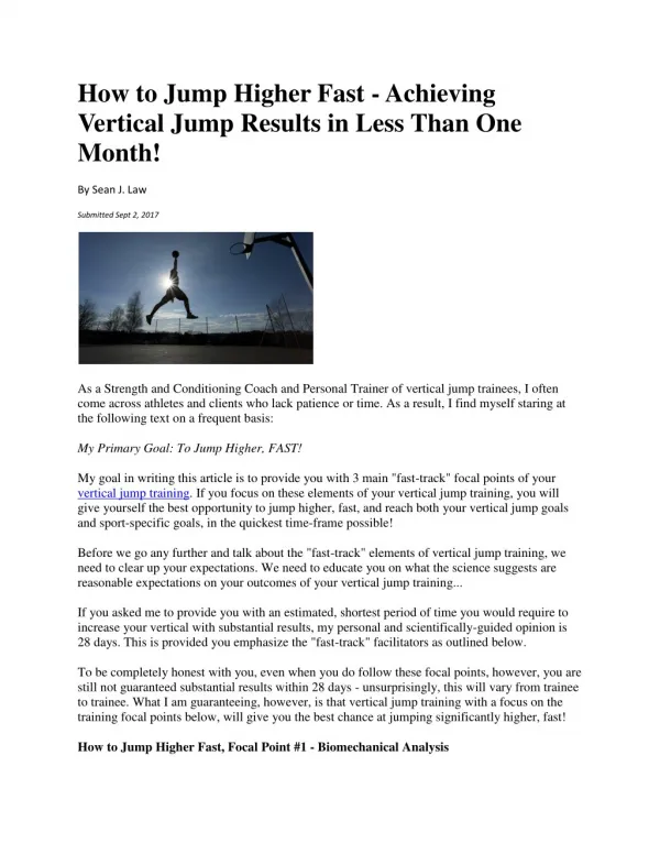 How to Jump Higher Fast