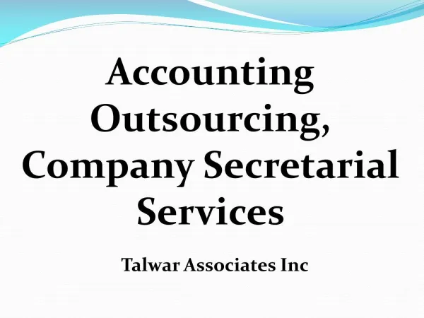 Accounting Outsourcing Services in Delhi | 91 11 27566140