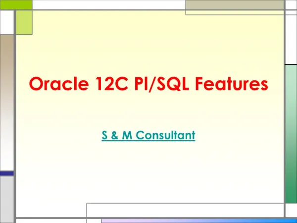 Oracle 12 c plsql Online Training