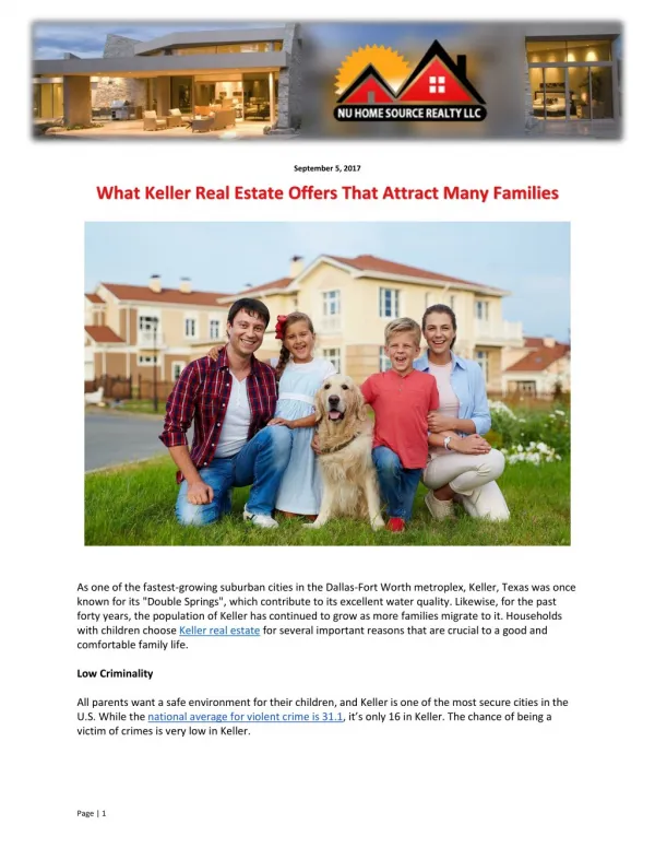 What Keller Real Estate Offers That Attract Many Families