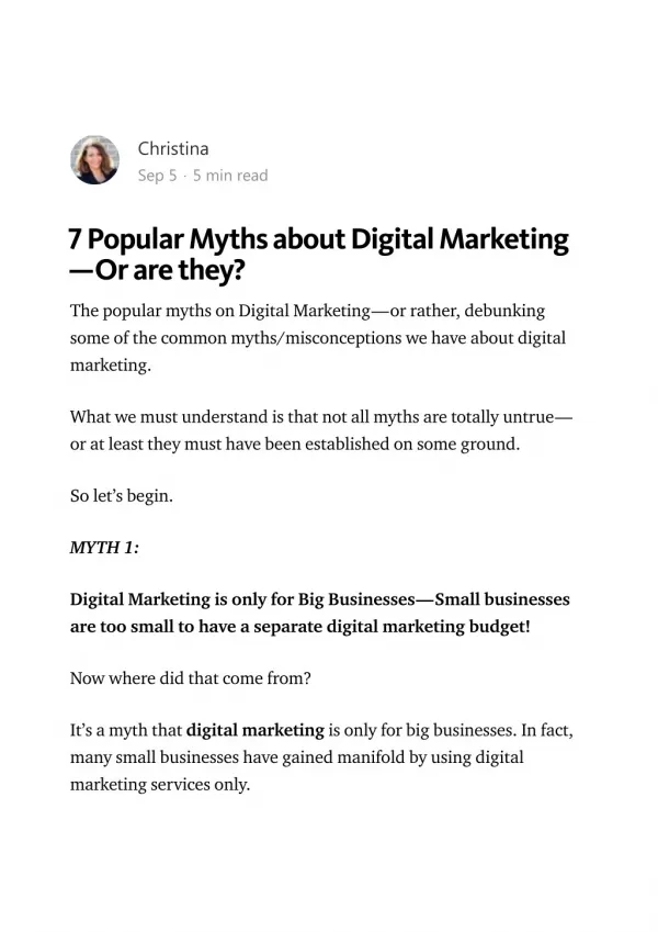 7 Myths About Digital Marketing