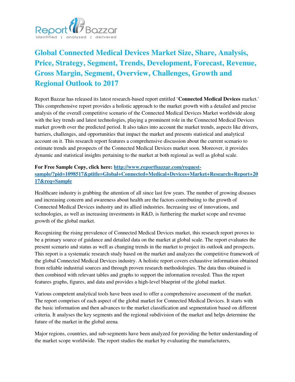 global connected medical devices market size