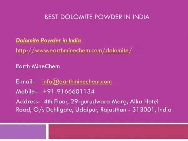 Best Dolomite Powder in India