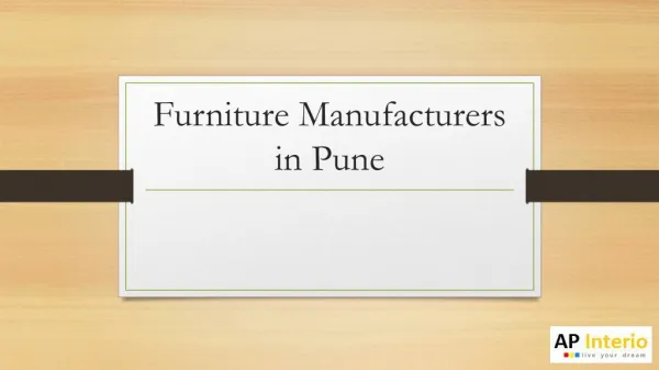 Furniture Manufacturers in Pune