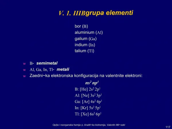 V. 1. IIIB grupa elementi