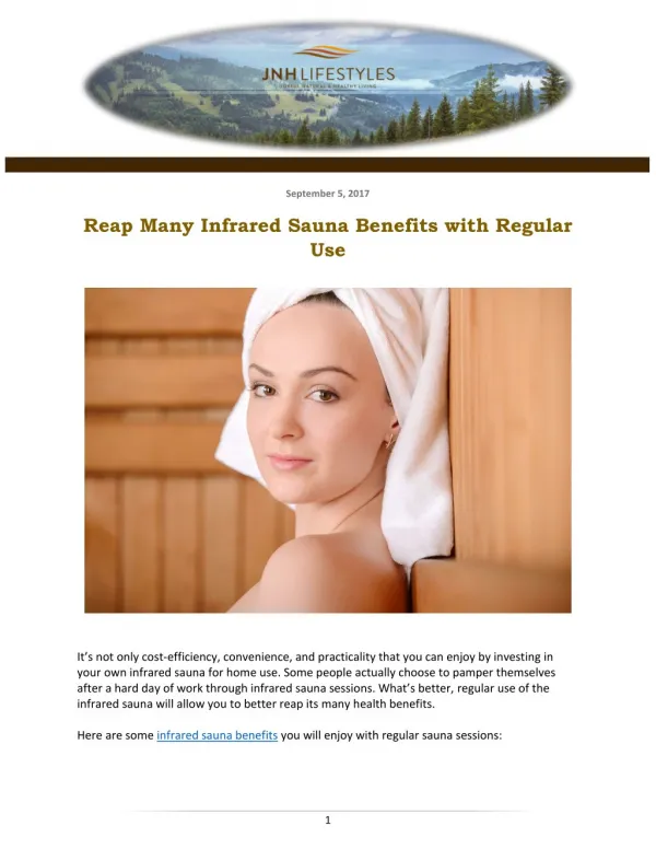 Reap Many Infrared Sauna Benefits with Regular Use