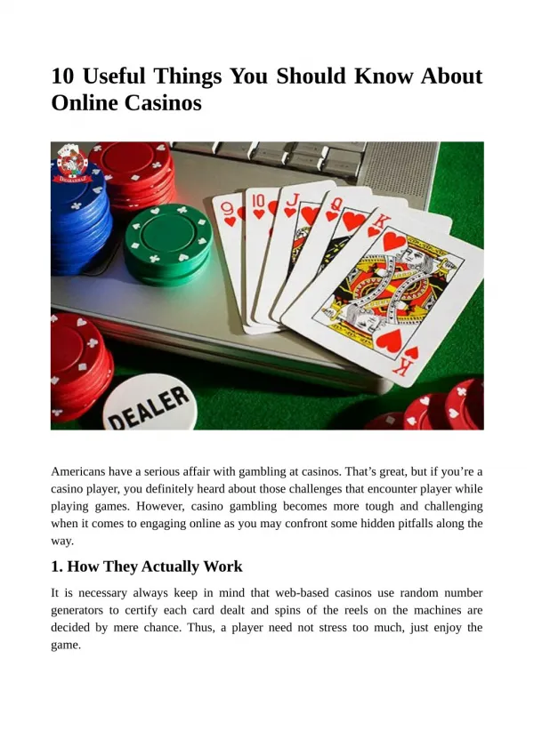 10 Useful Things You Should Know About Online Casinos