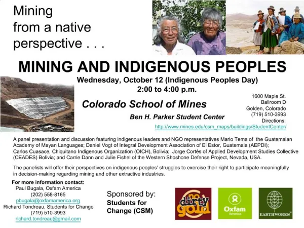 MINING AND INDIGENOUS PEOPLES