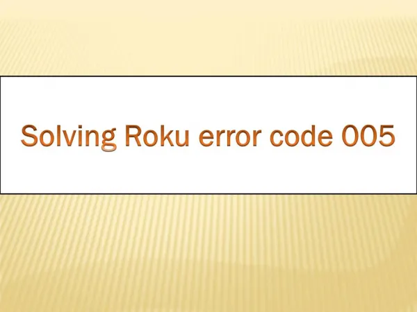 Getting Error Code in Roku Software Update?