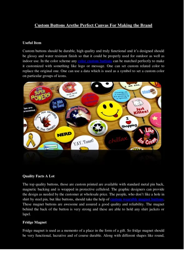 Color custom buttons by beantownbuttons com