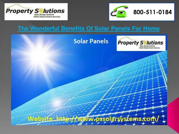 The wonderful benefits of solar panels for home