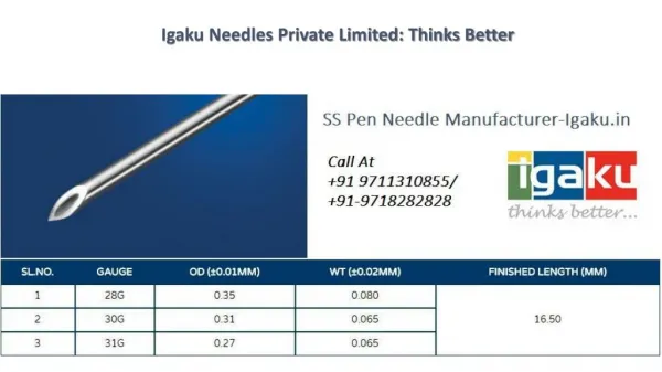 IGAKU-SS Pen Needle Manufacturer