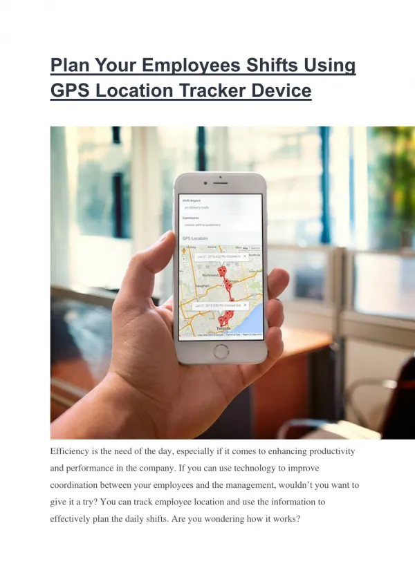 Plan Your Employees Shifts Using GPS Location Tracker