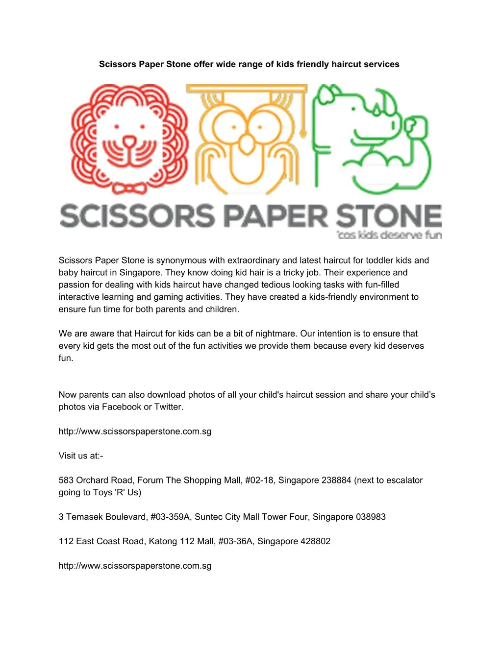 scissors paper stone offer wide range of kids