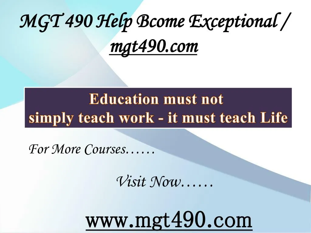 mgt 490 help bcome exceptional mgt490 com